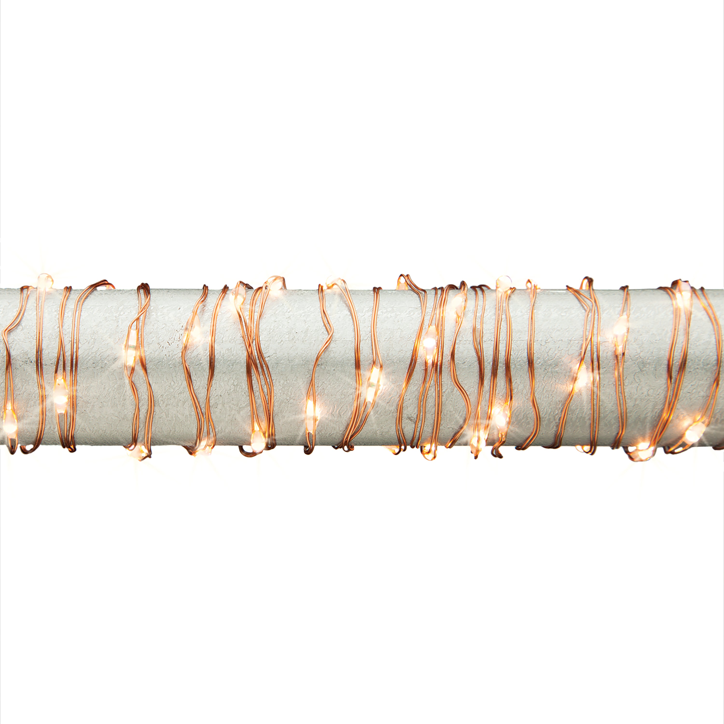 Set of 2 10 ft Battery Operated Warm White Micro Light String on Copper Wire